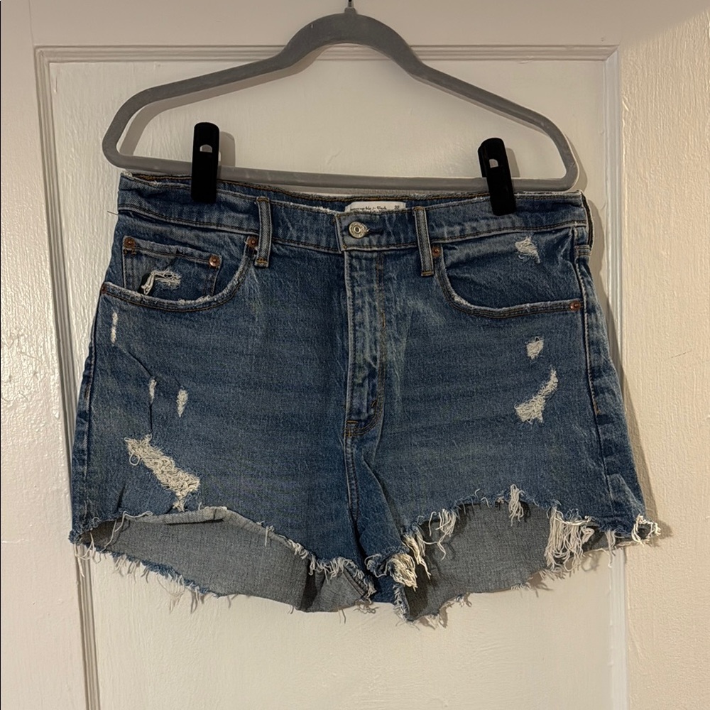 Abercrombie & Fitch Blue Jean Shorts Curve Love Mid